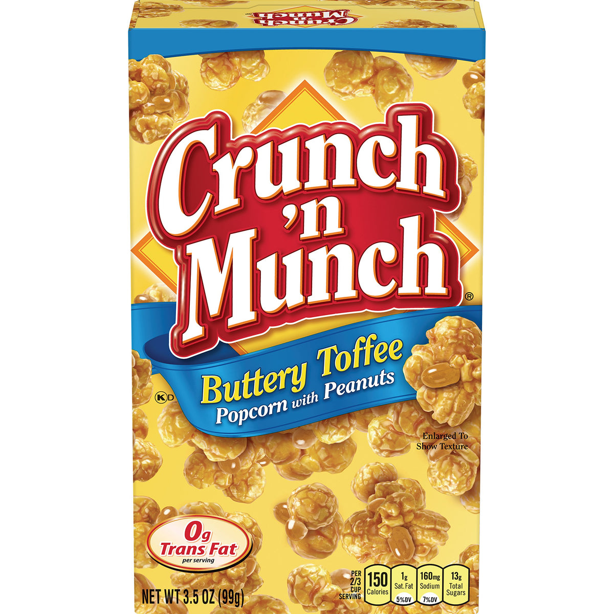 Crunch 'n Munch front packaging showing single 3.5 oz box, portable snack benefit