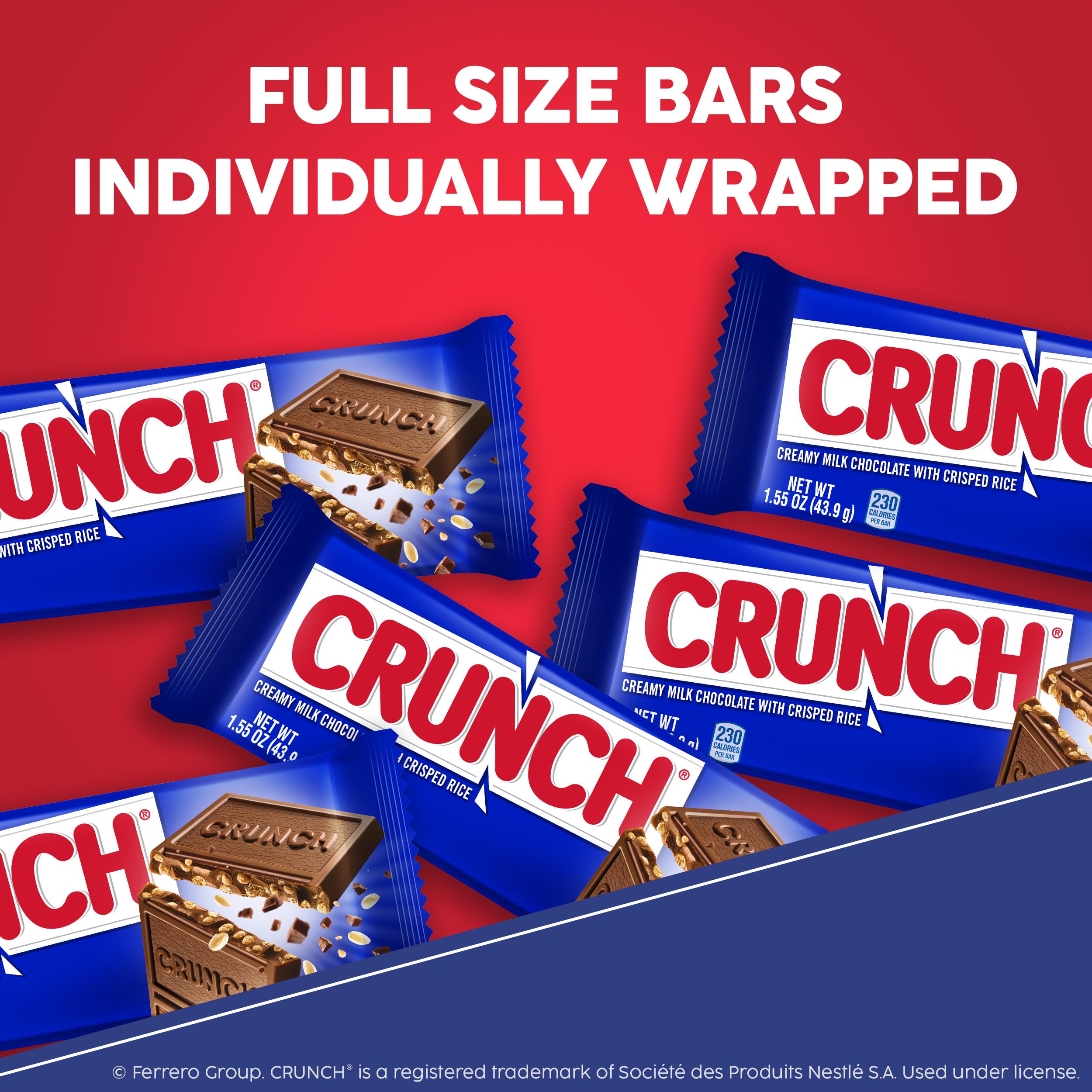 Crunch stacked bars side view demonstrating quantity and convenient storage benefit