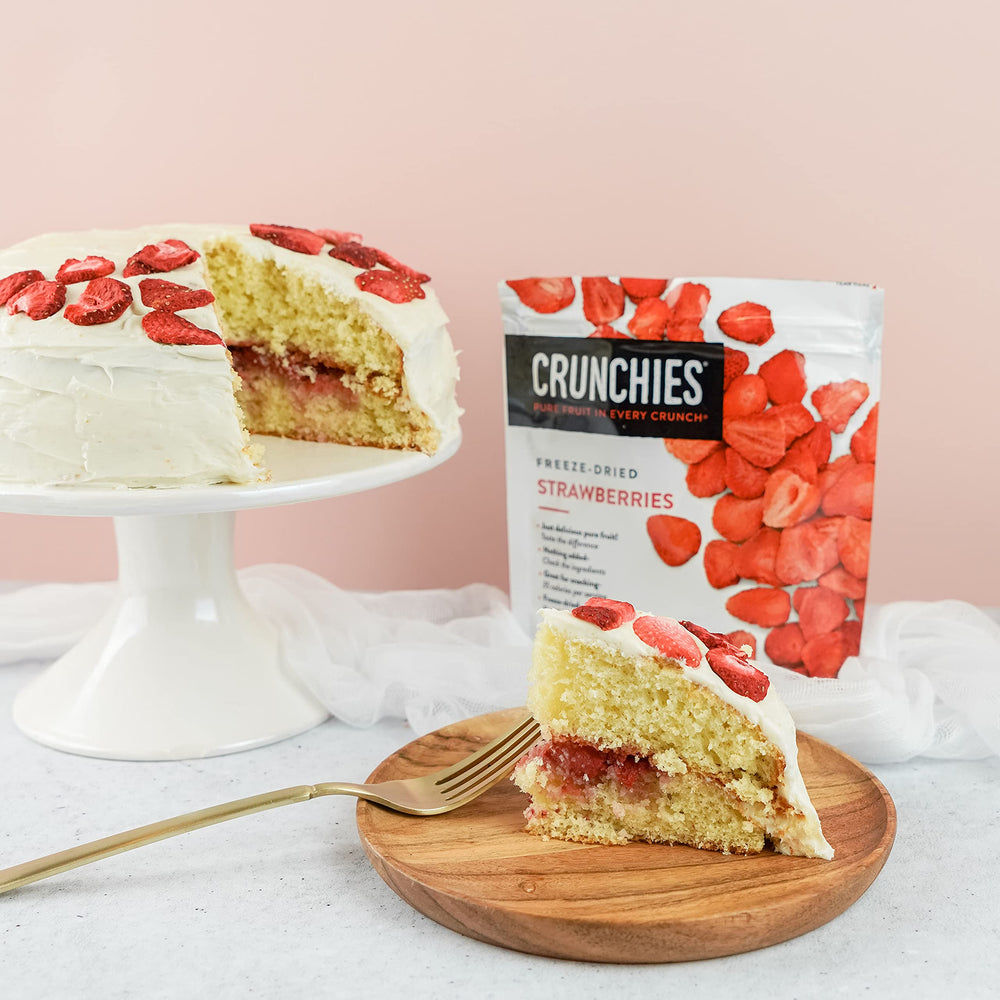 Crunchies powdered strawberry dust showing use as natural color and flavor enhancer
