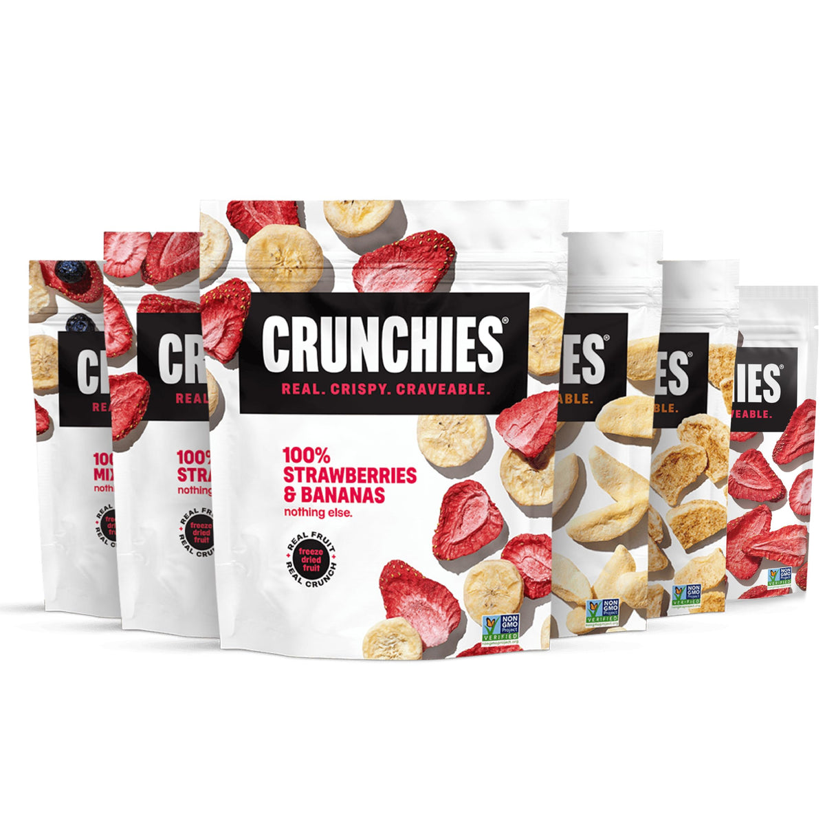Crunchies front packaging showing brand and variety pack convenience