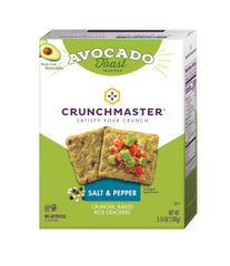 Crunchmaster close-up of cracker texture highlighting crisp oven-baked crunch