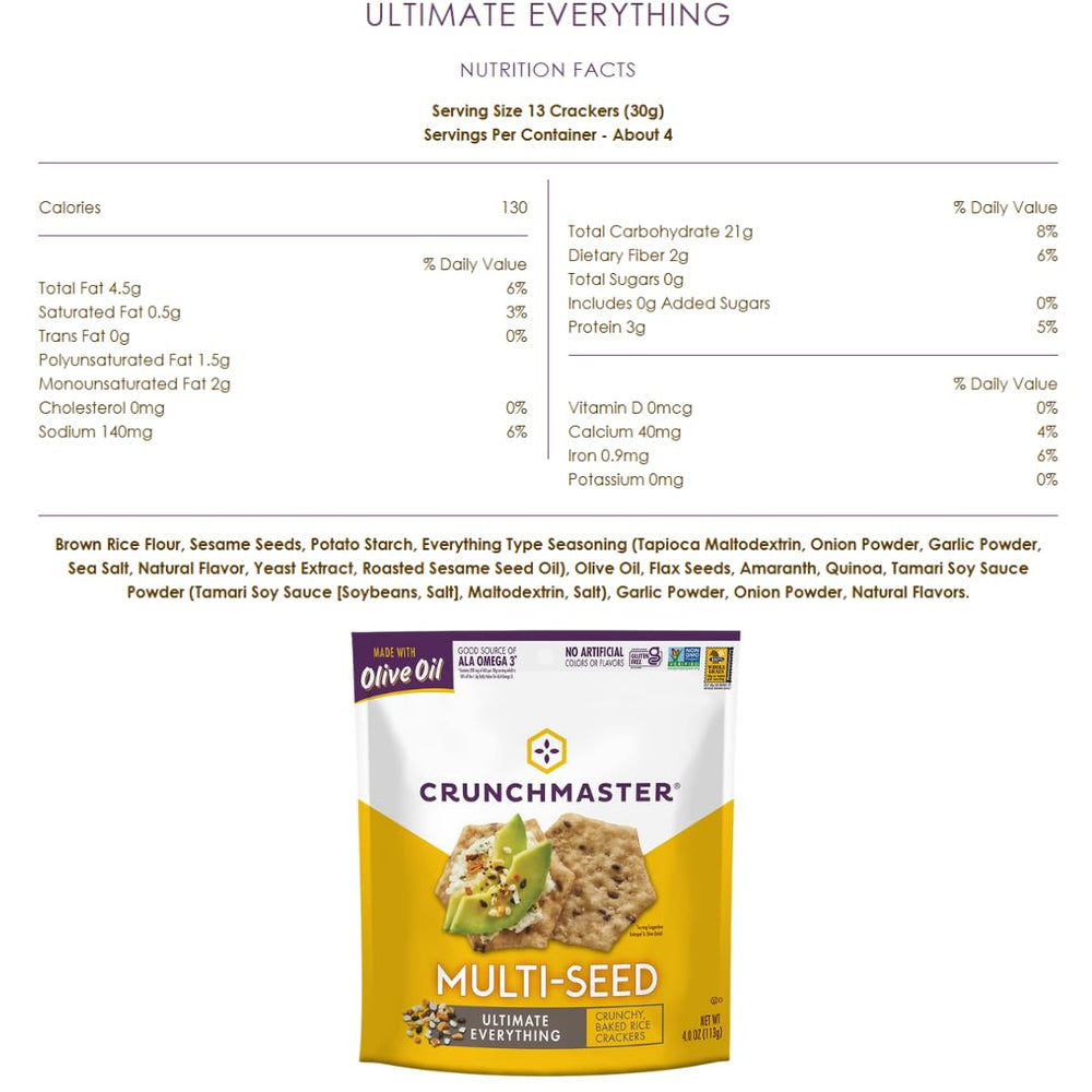 Crunchmaster close-up of multiseed texture highlighting hearty crunch