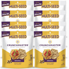 Crunchmaster front packaging showing 8 snack boxes and brand clarity