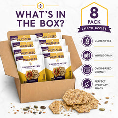 Crunchmaster individual snack pack opened for easy portable benefit