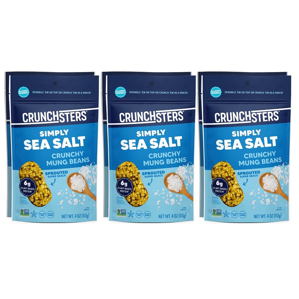 Crunchsters front pack sea salt showing branding and crisp snack