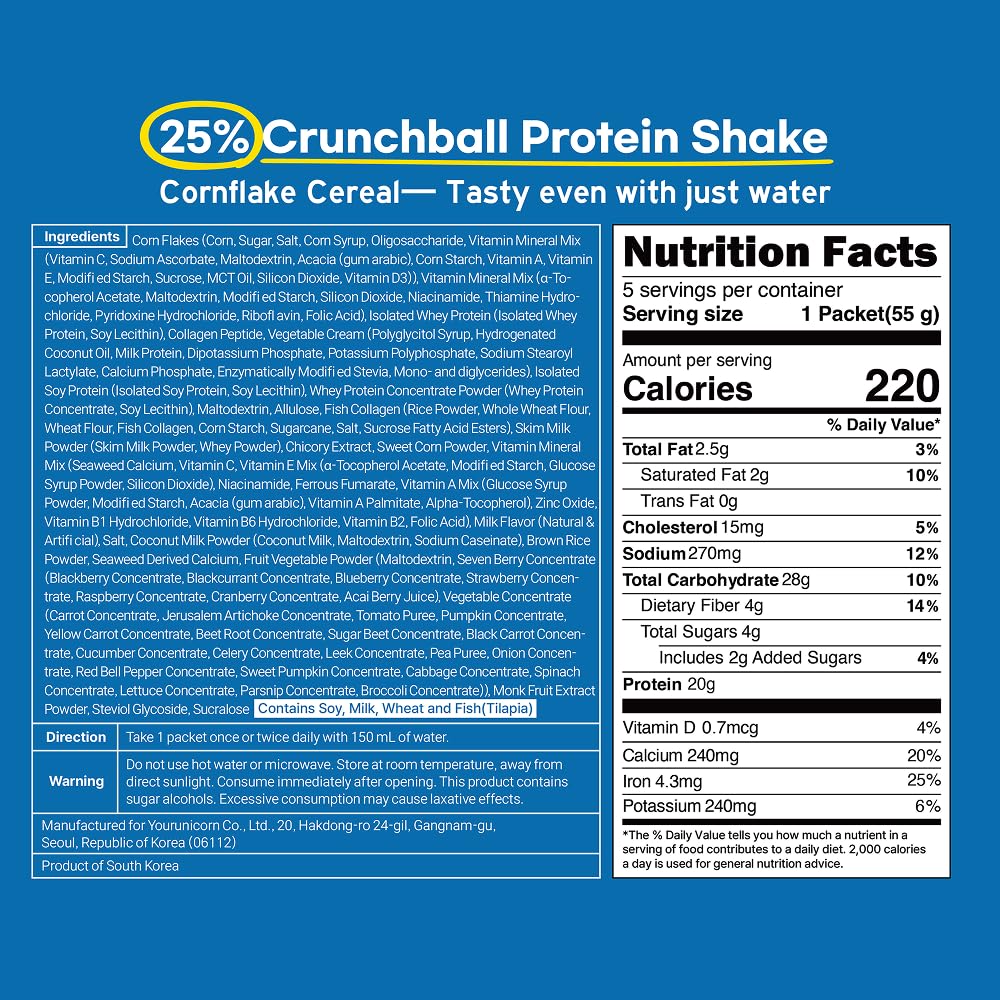CRUNTIN shake served at breakfast table promoting meal replacement benefit