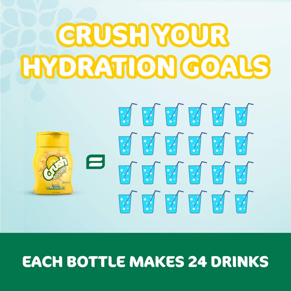 Crush pineapple pouring into a glass of water for instant pineapple taste