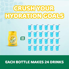 Crush pineapple pouring into a glass of water for instant pineapple taste