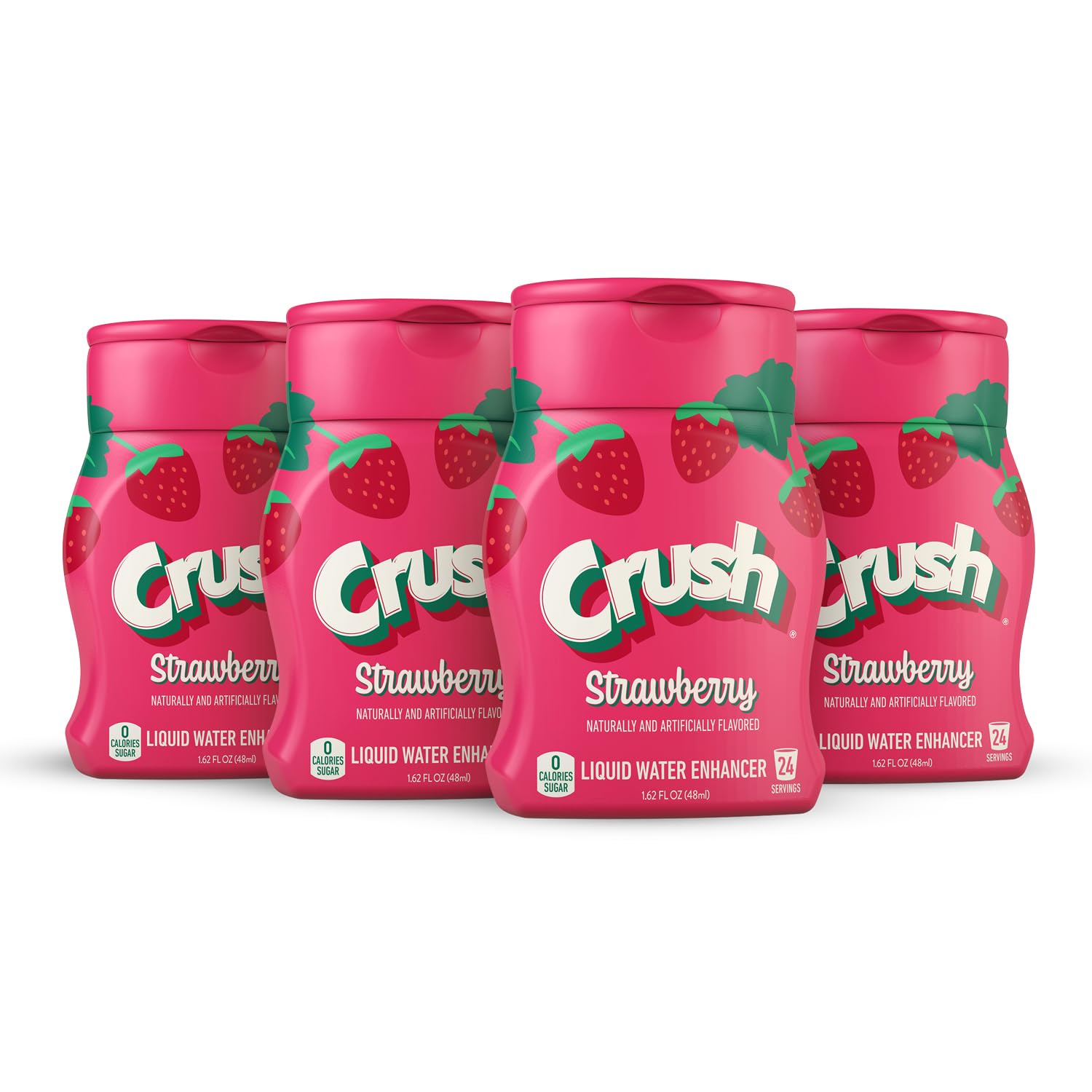 Crush bottle front packaging showing label and strawberry flavor for clear identification