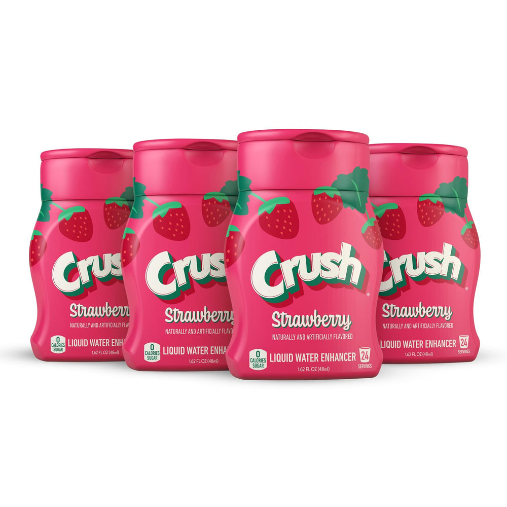 Crush bottle front packaging showing label and strawberry flavor for clear identification