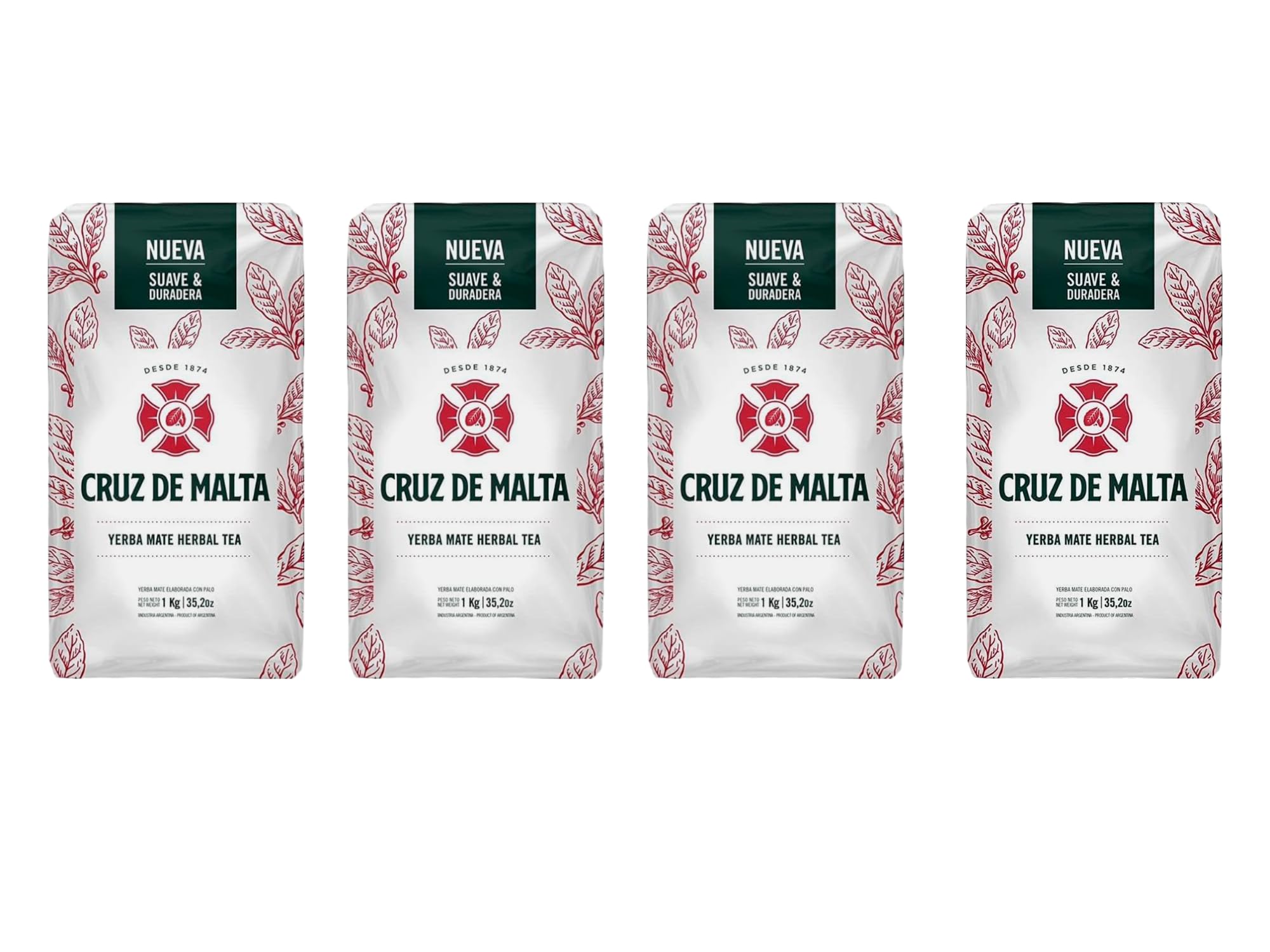Cruz de Malta front packaging showing four 1kg bags and product branding benefit clarity