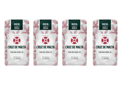 Cruz de Malta front packaging showing four 1kg bags and product branding benefit clarity