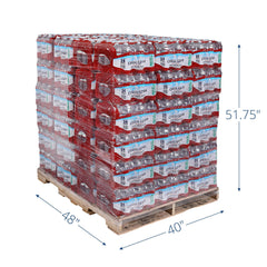 Crystal Geyser case close-up label highlighting alpine spring source and purity benefit