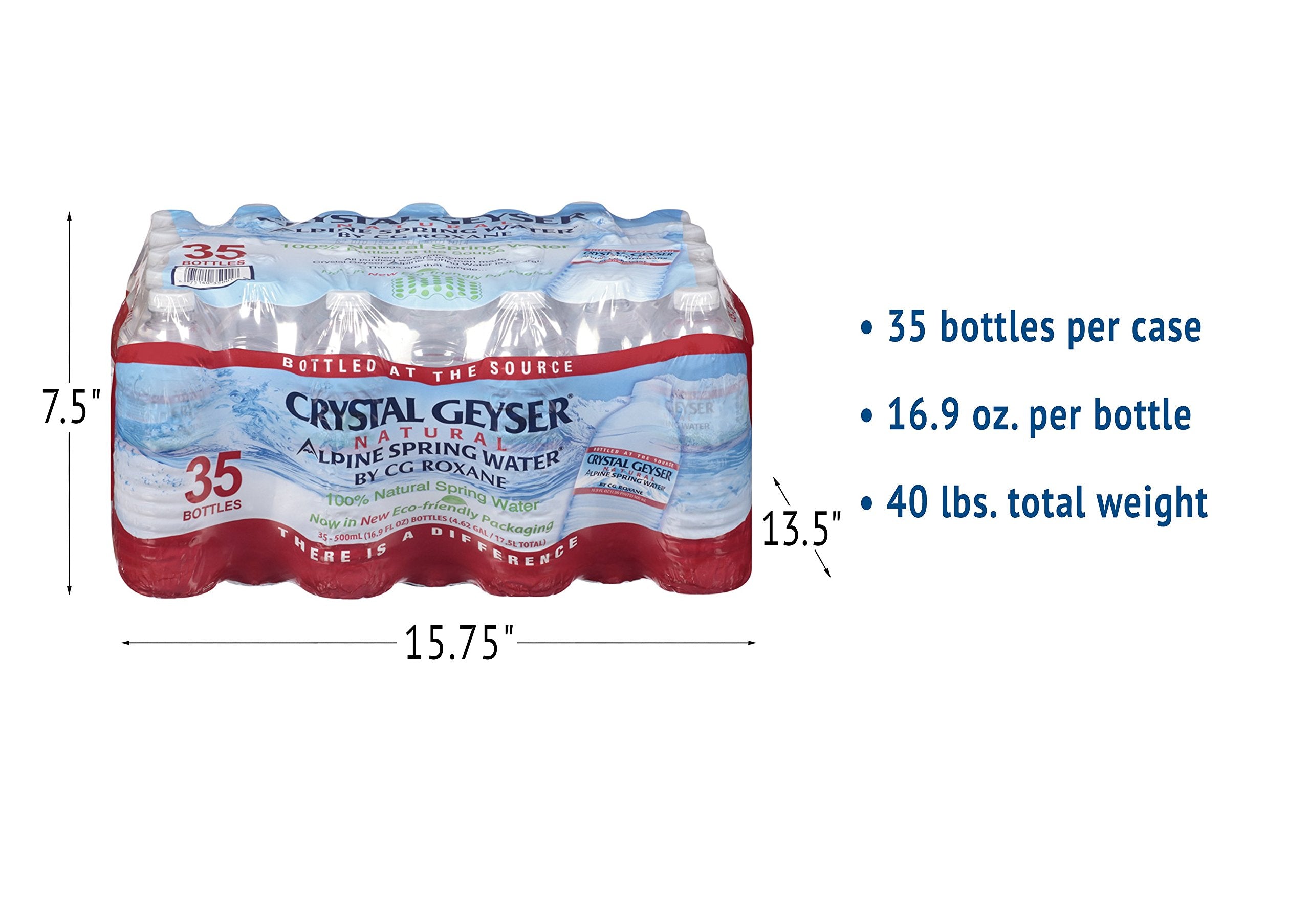 Crystal Geyser open case showing rows of bottles for easy distribution benefit