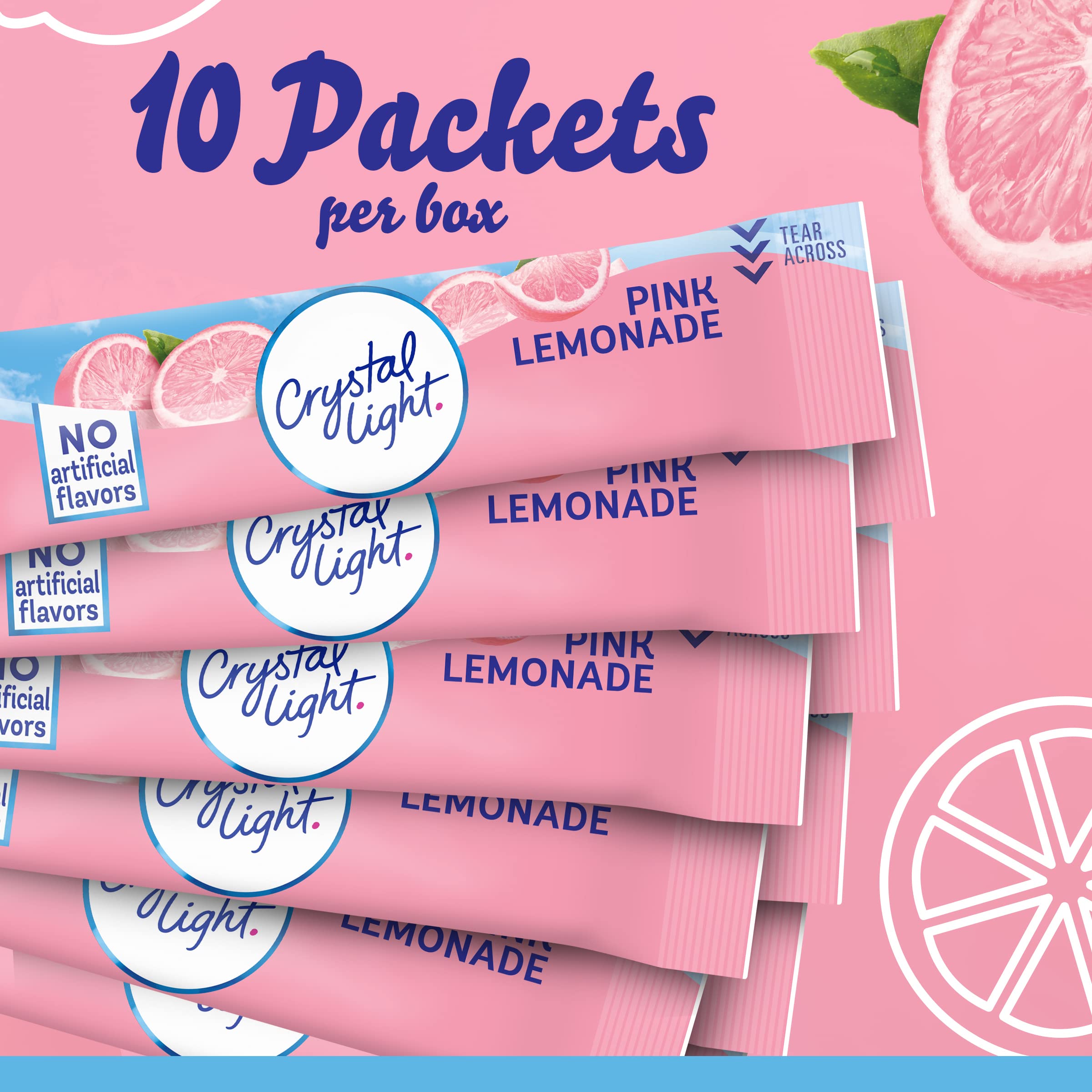 Crystal Light box label detail showing ingredient and serving information clearly