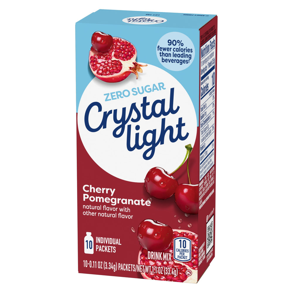 Crystal Light open box with packets visible showing brand and organized storage benefit