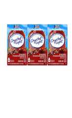 Crystal Light front packaging showing cherry pomegranate flavor and convenience