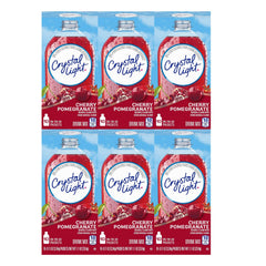 Crystal Light front packaging showing Cherry Pomegranate flavor and low-calorie benefit