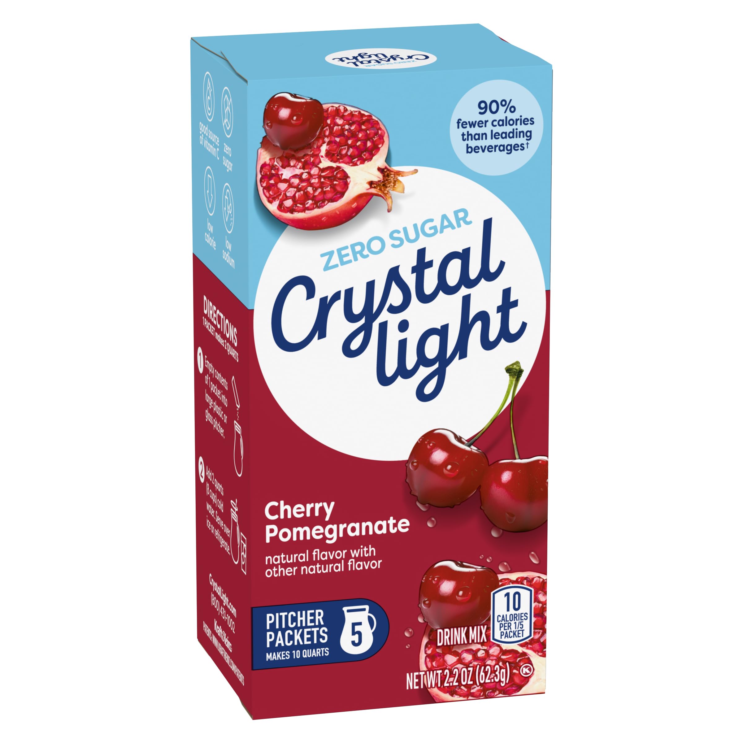 Glass of Crystal Light on ice illustrating chilled refreshment and low calories