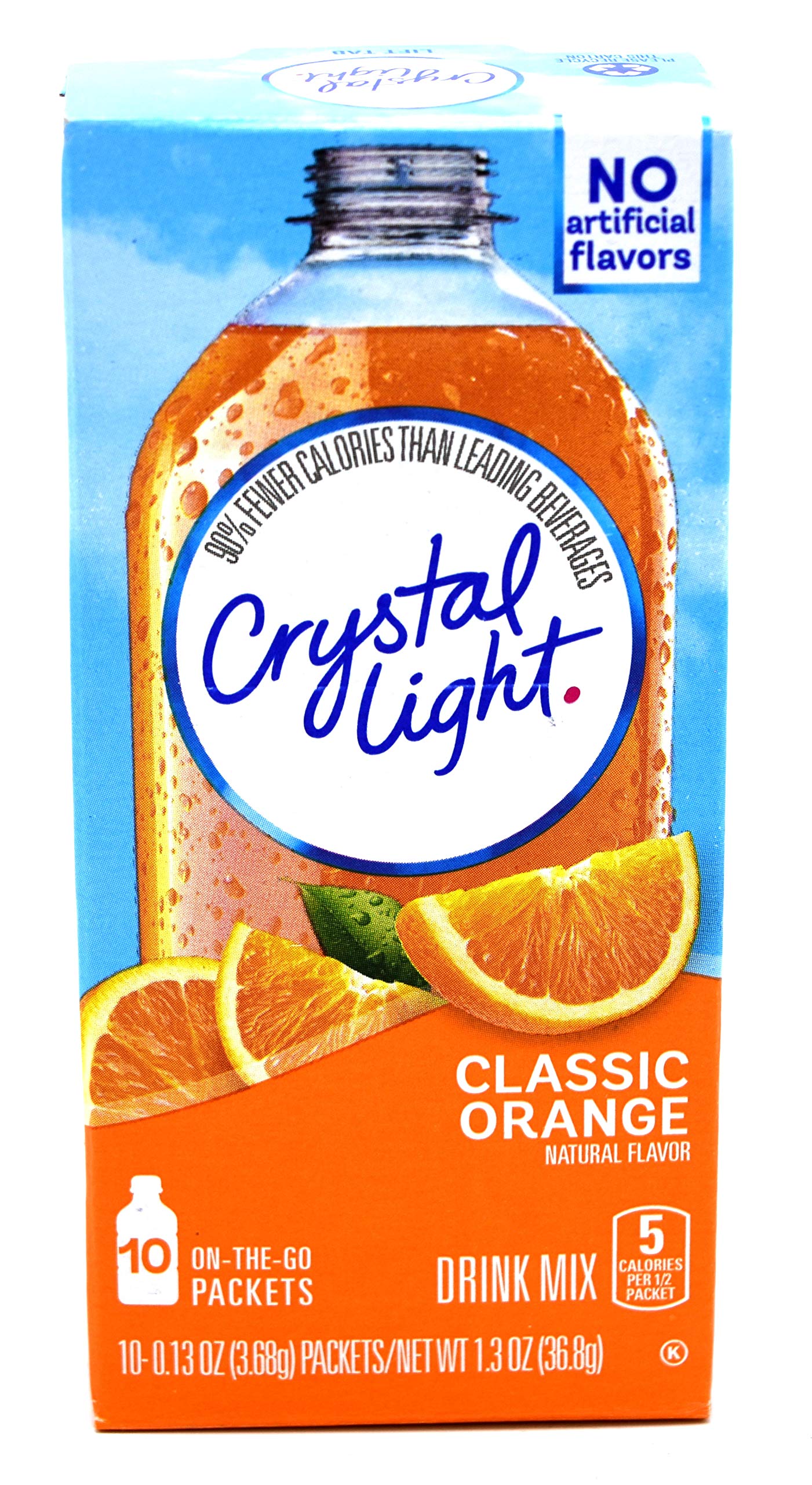 Crystal Light front packet showing Classic Orange for instant flavor
