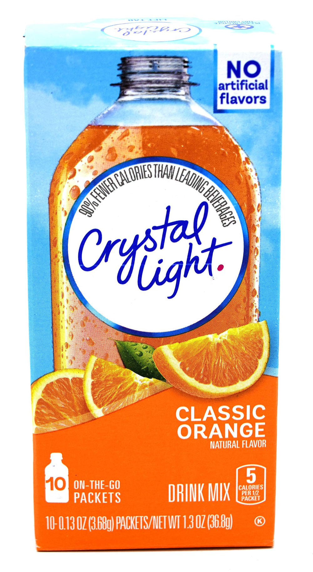 Crystal Light front packet showing Classic Orange for instant flavor