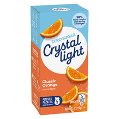Crystal Light orange drink in a pitcher chilled for quick serving benefit