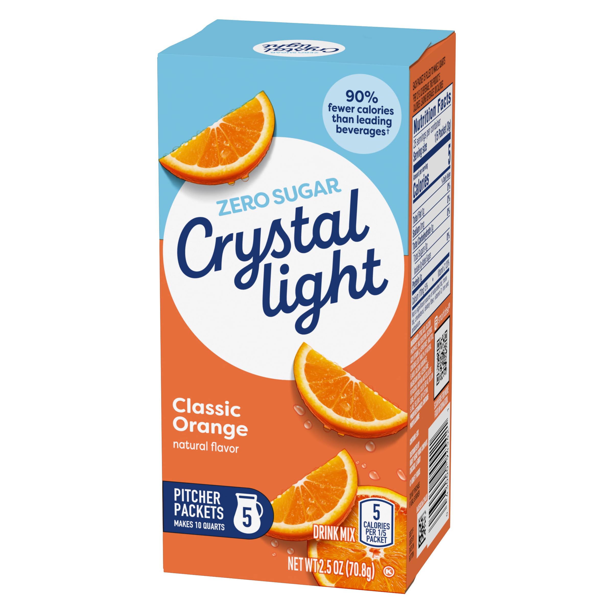 Pouring Crystal Light orange into glass demonstrating simple preparation benefit
