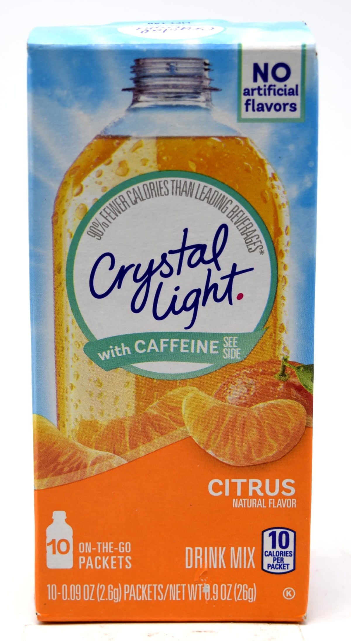 Crystal Light front packaging citrus showing box and packet convenience
