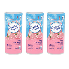 Crystal Light front packaging showing Pink Lemonade canister for easy identification and quick serving