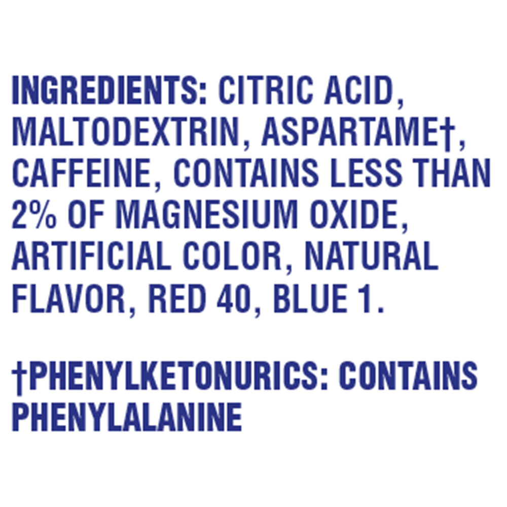 Powdered texture of Crystal Light grape mix highlighting easy dissolving