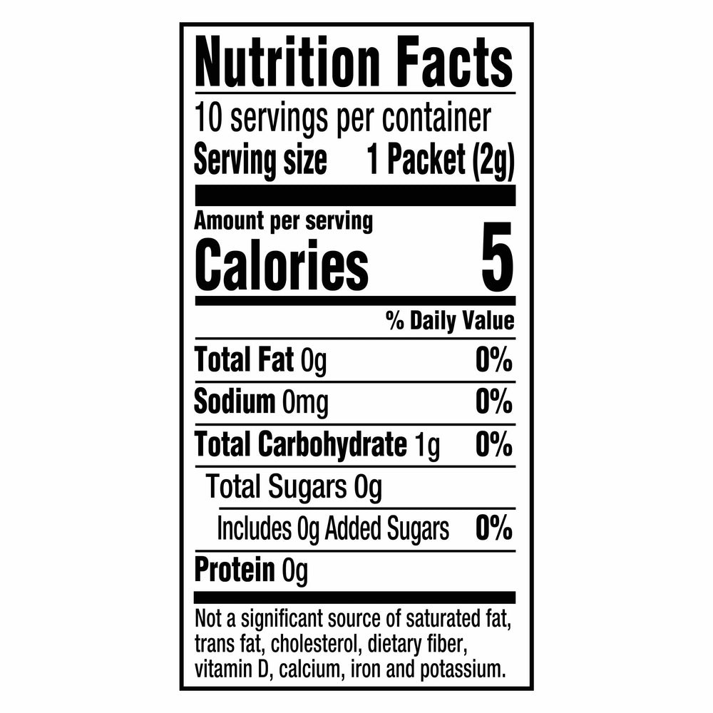 Crystal Light single serve packet held by hand - compact convenience for travel
