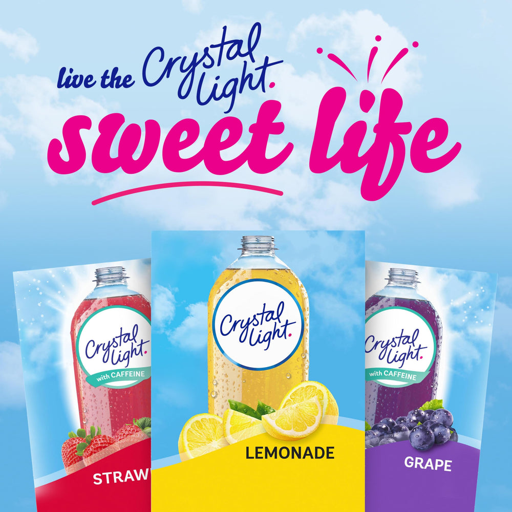 Crystal Light box label close-up showing flavor information and clarity