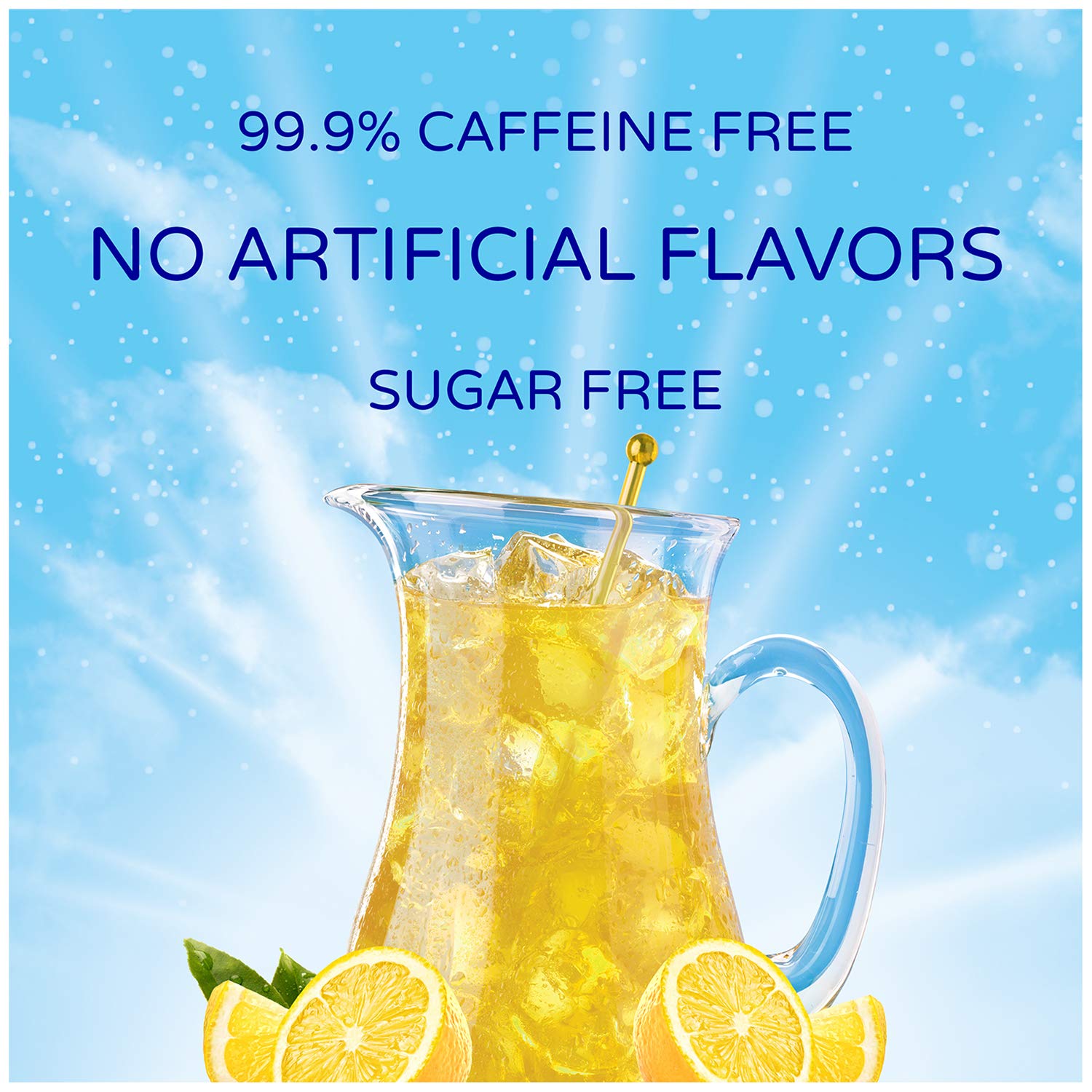 Product nutrition label on Crystal Light tub showing ingredient and calorie details