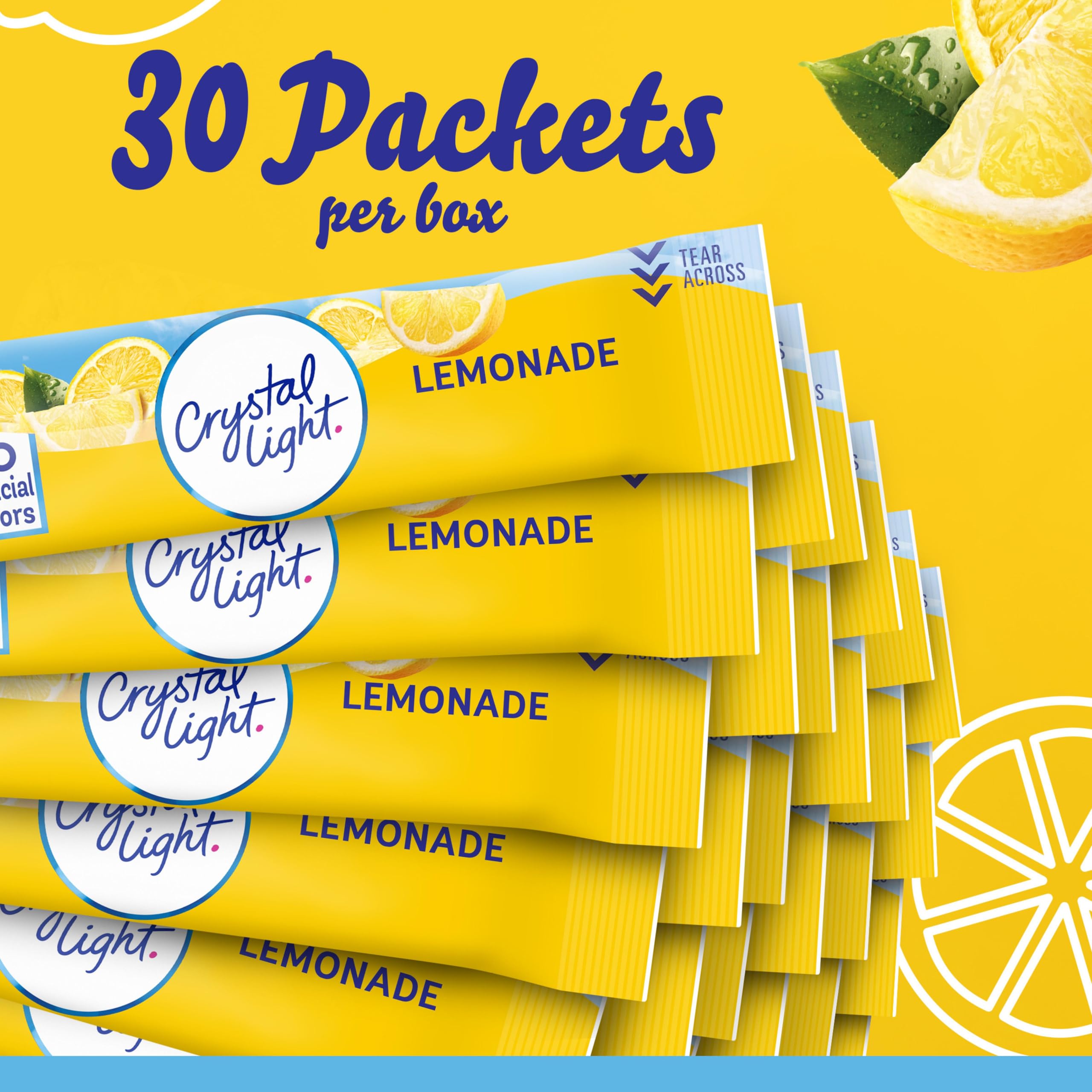 Crystal Light lemonade dissolved in water highlighting refreshing result