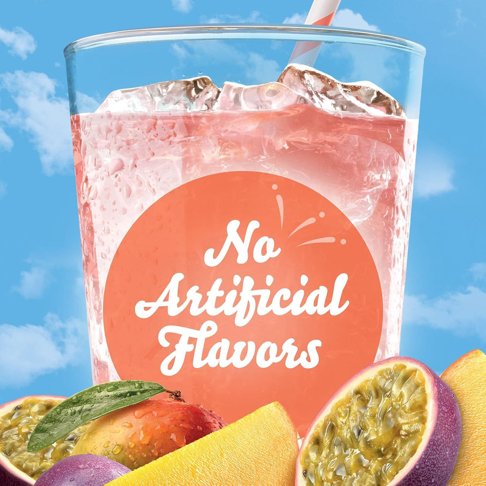 Crystal Light ingredients label close-up highlighting zero sugar and natural flavor