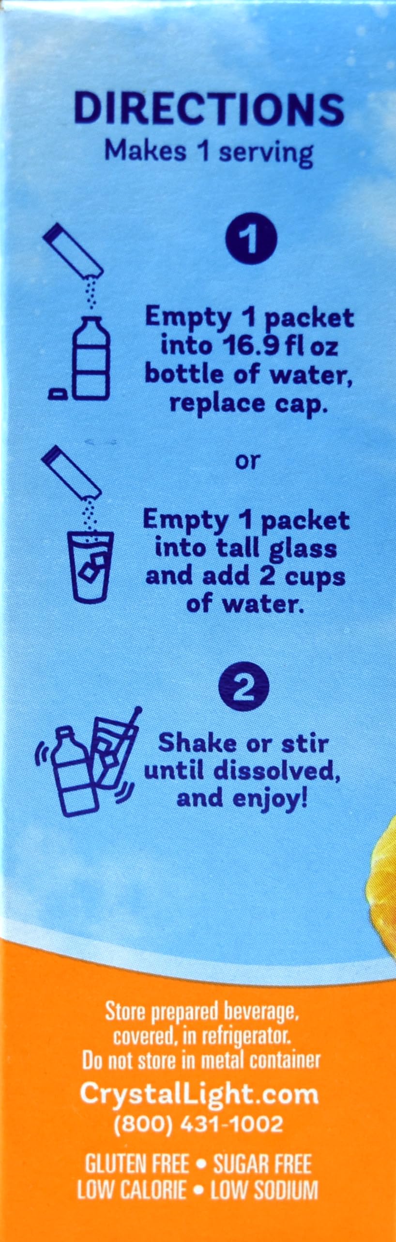 Crystal Light mixed citrus drink in glass showing refreshing hydration
