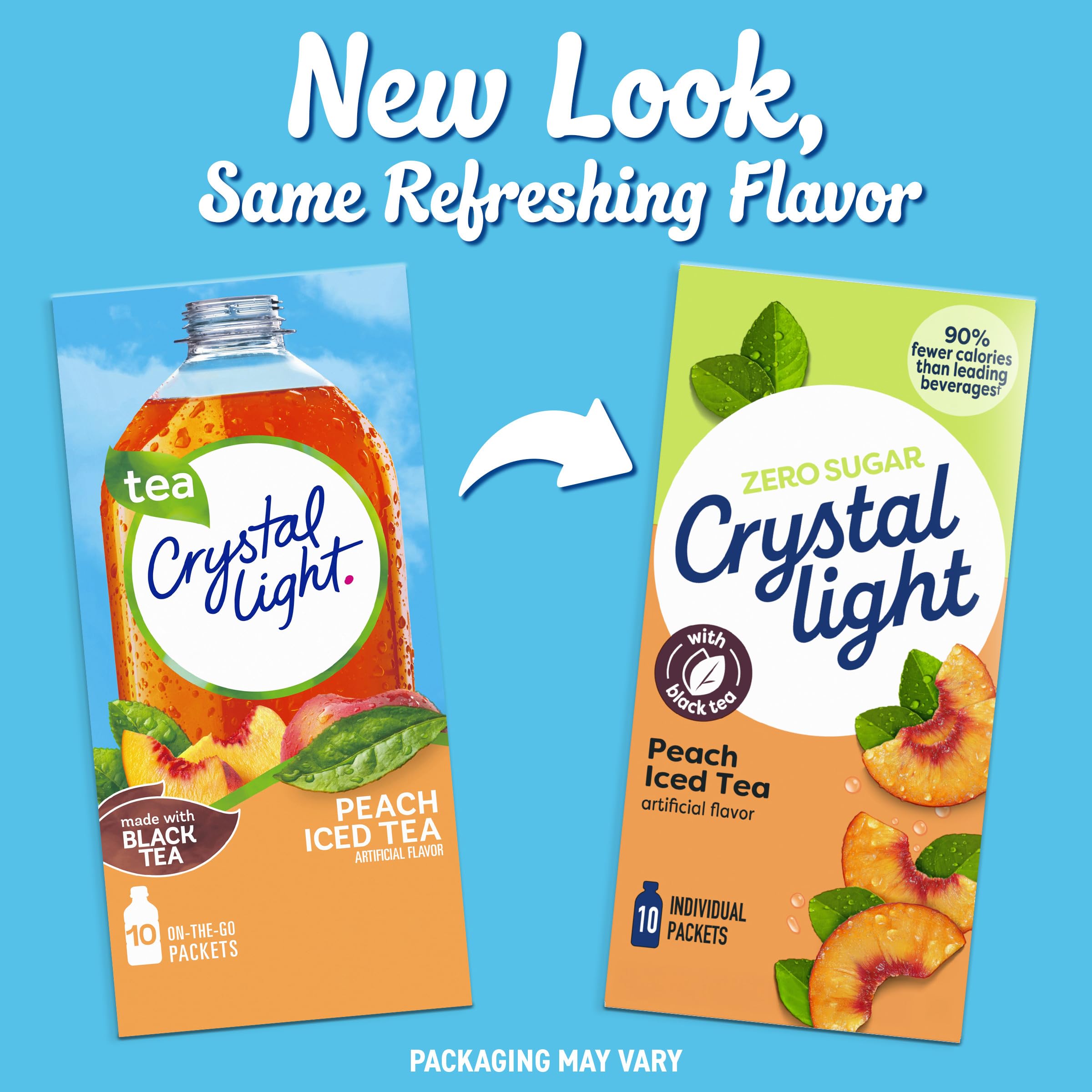 Crystal Light packet held in hand demonstrating size and on-the-go convenience