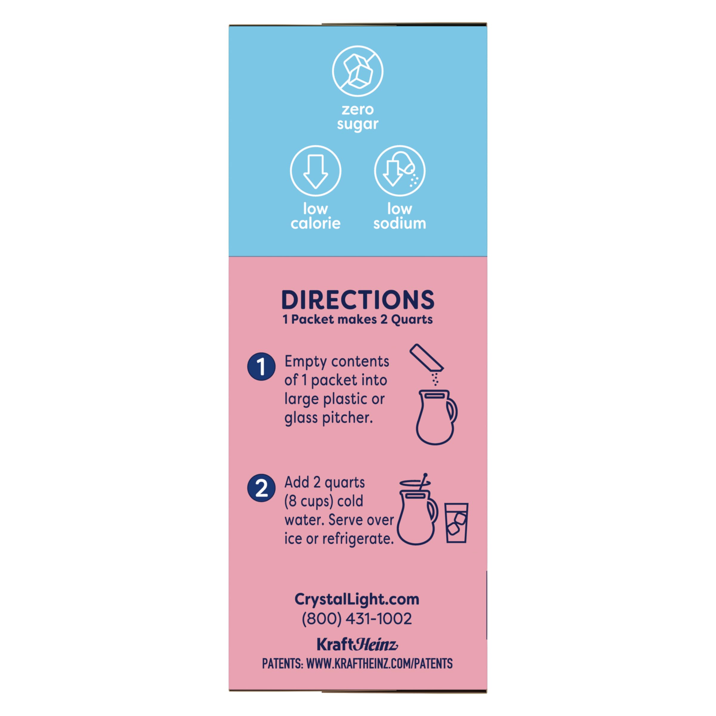 Close view of Crystal Light label and ingredient panel to show natural flavor information