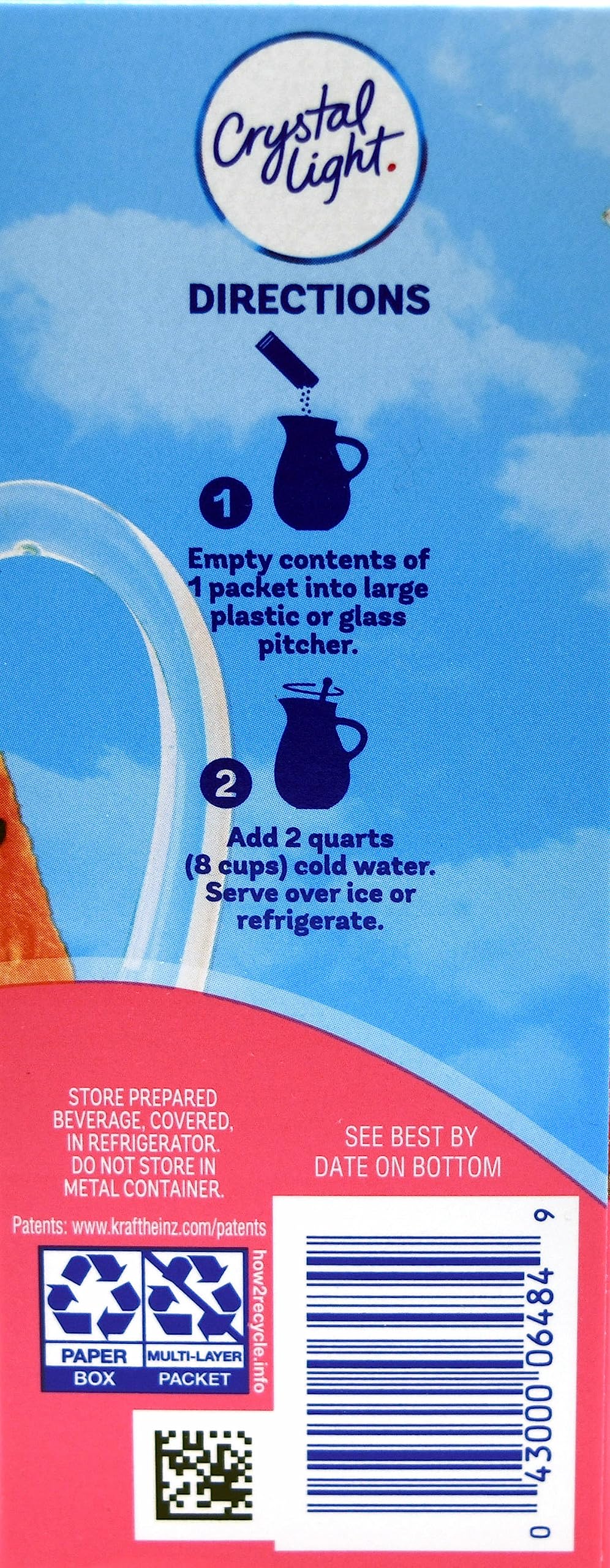 Crystal Light pitcher poured over ice demonstrating chilled, low-calorie refreshment
