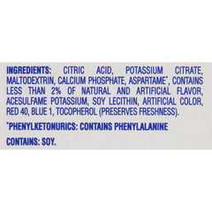 Powdered mix texture close-up highlighting Crystal Light rapid dissolution and consistent flavor