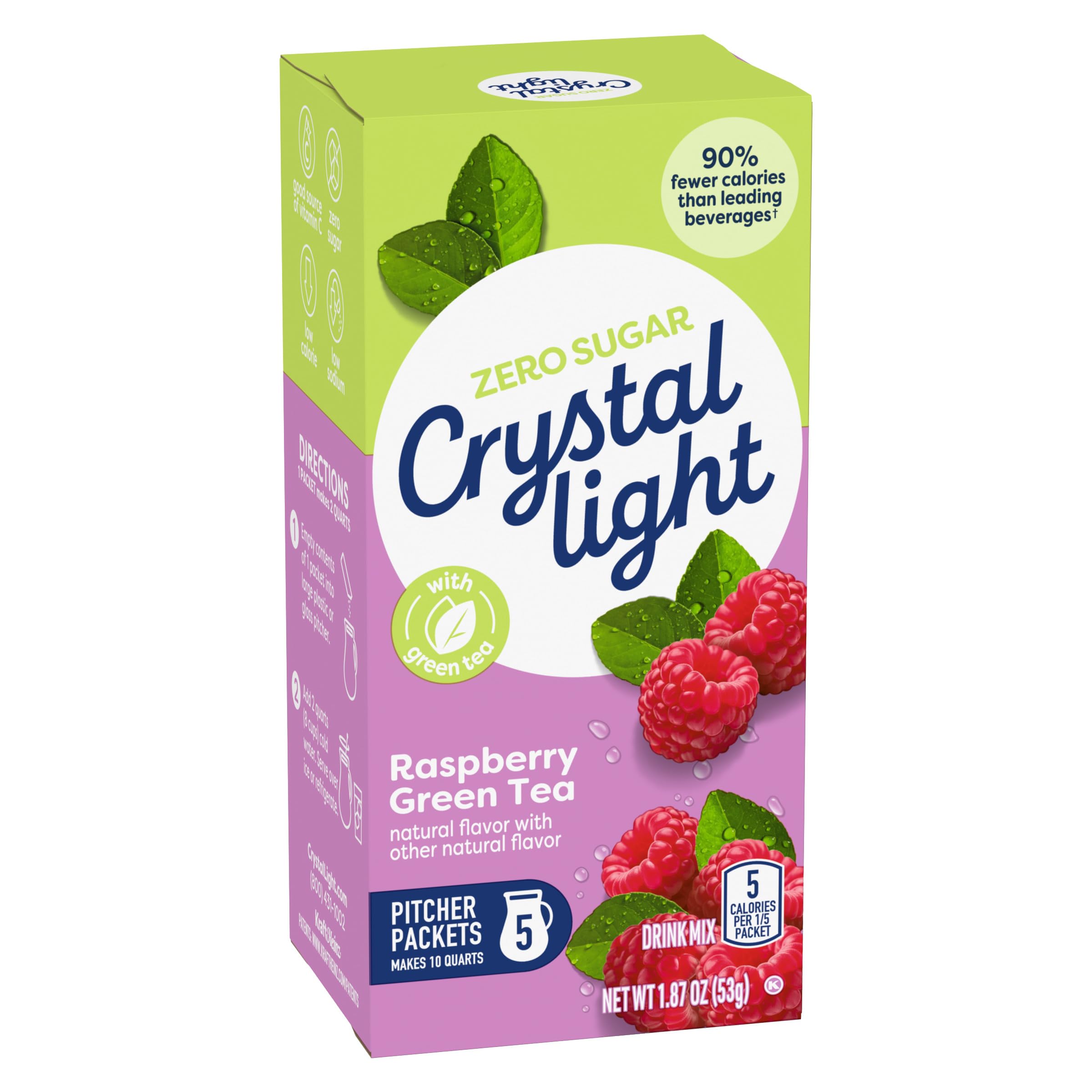 Crystal Light poured into glass, vibrant color and thirst-quenching benefit