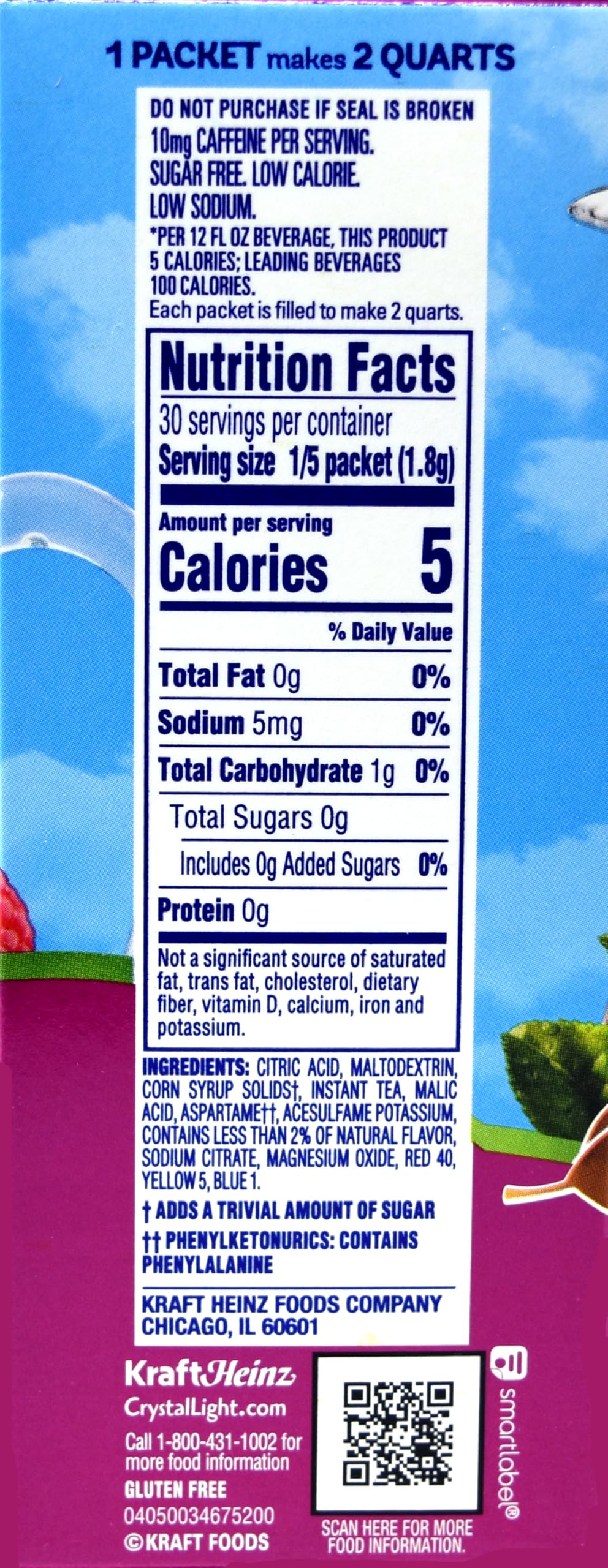 Crystal Light packet close-up highlighting clear labeling and convenient pitcher-sized portion