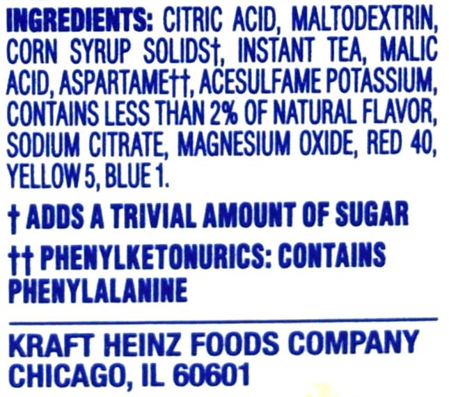 Crystal Light packet next to a measuring cup demonstrating packet size and easy portioning