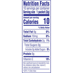 Crystal Light single packet close-up highlighting compact size and easy portability