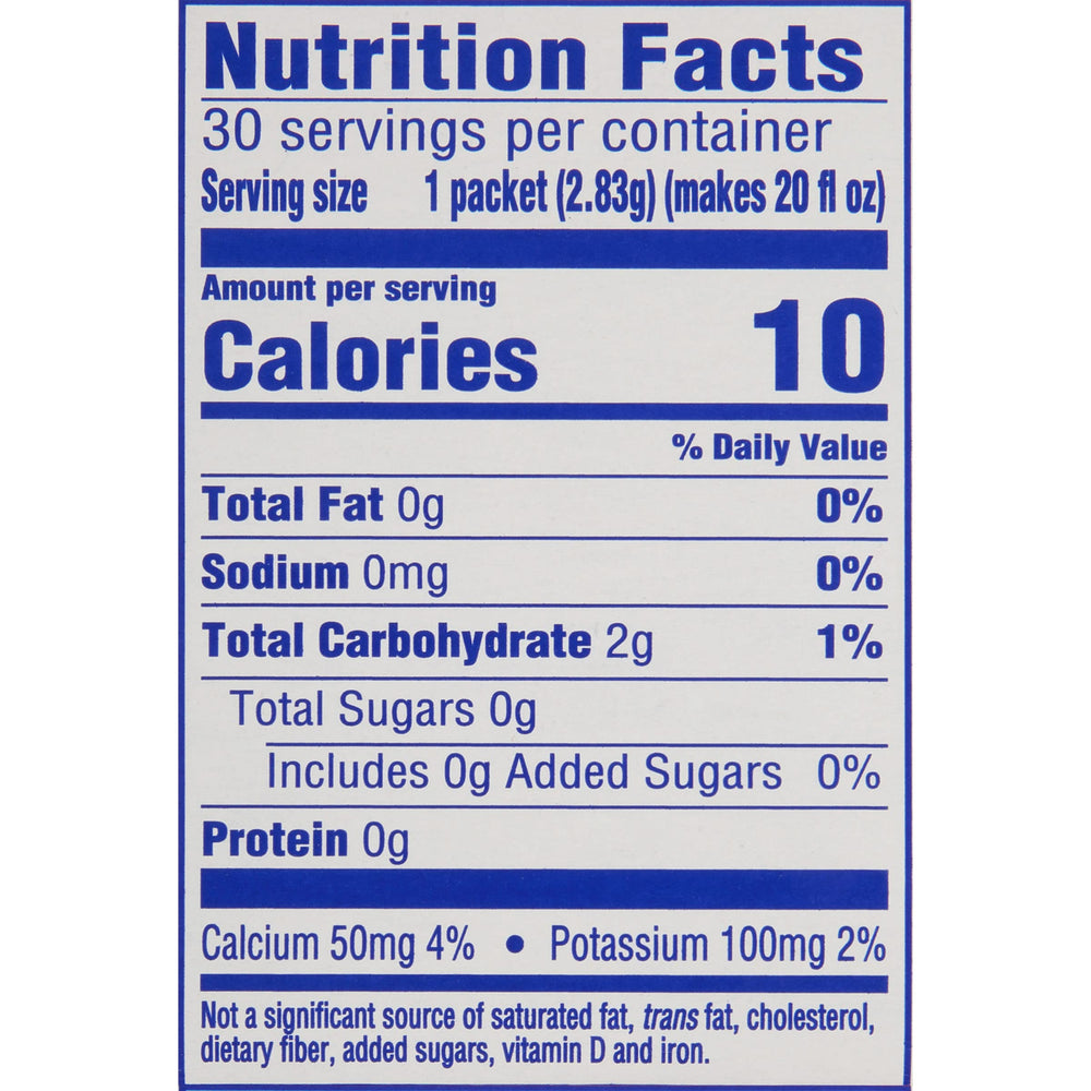 Crystal Light single-serve stick packet close-up illustrating easy tear-and-pour convenience
