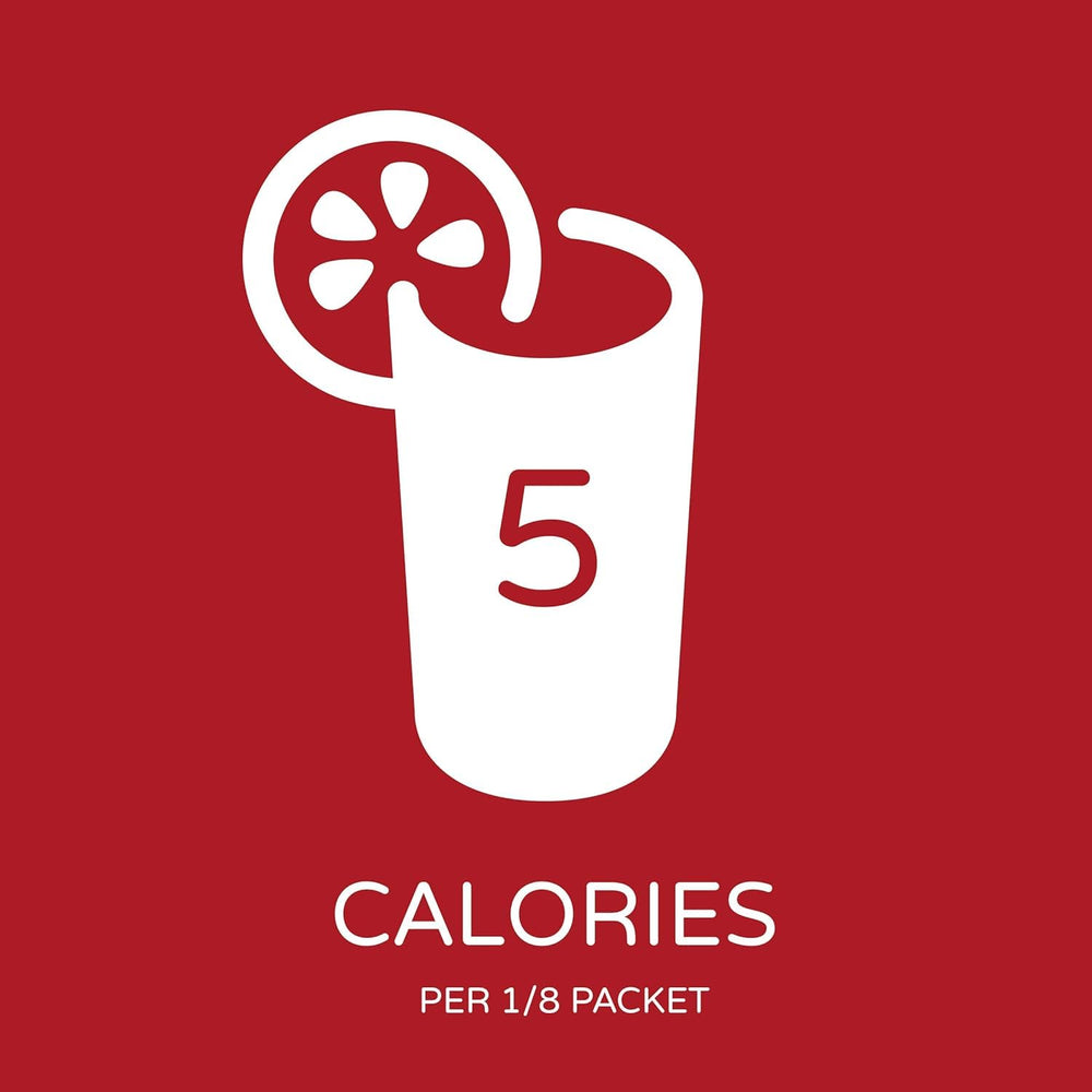 Crystal Light packet beside a 16.9 fl oz water bottle to show proper serving size