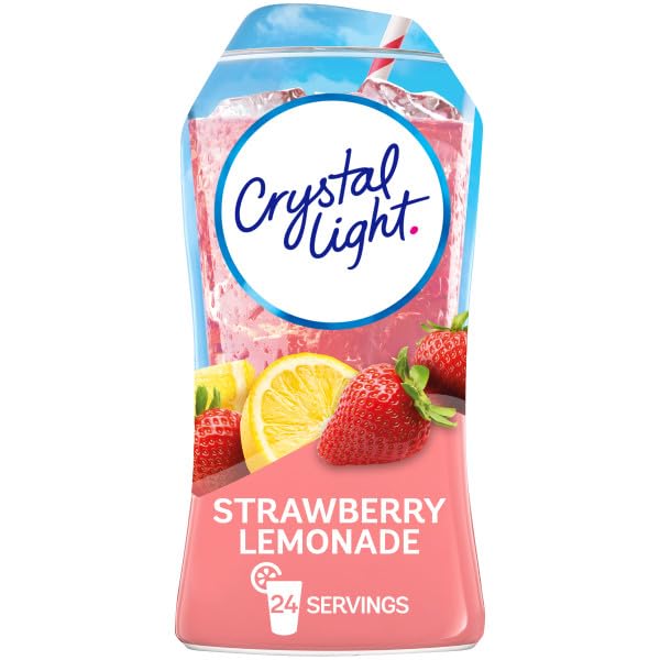 Crystal Light Strawberry Lemonade in a reusable bottle for refreshing on-the-go hydration