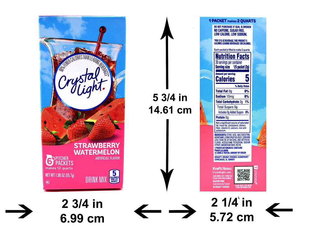 Glass of Crystal Light Strawberry Watermelon on table showing refreshing flavor option