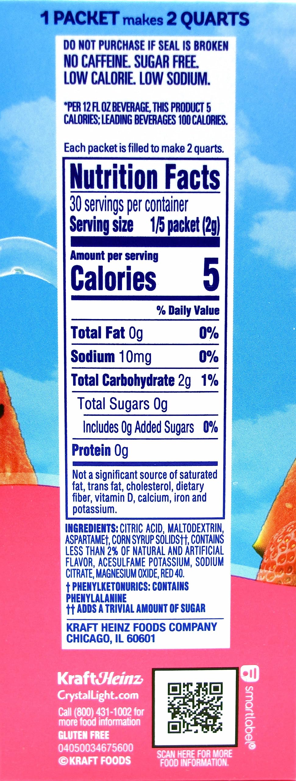 Crystal Light single pitcher packet close-up highlighting easy single-serve convenience