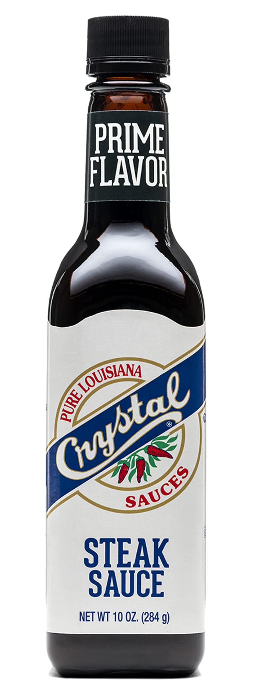 Crystal bottle front packaging showing label and serving suggestion for table use